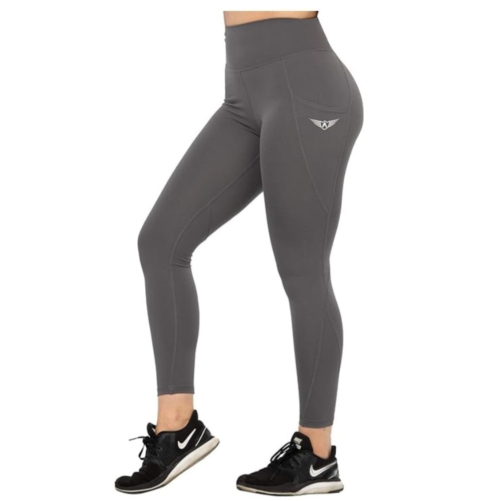 Fit Army Gray Feather crisscross High Waist
Compression Workout Leggings